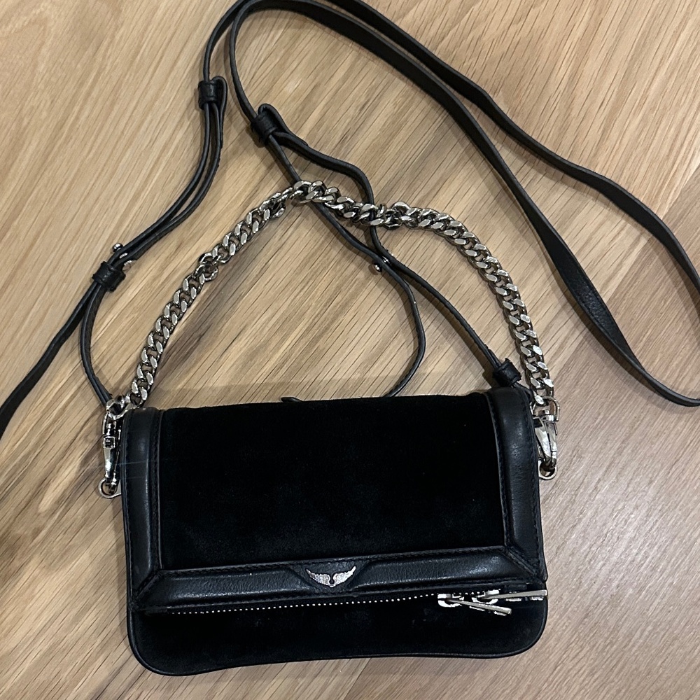 Zadig & Voltaire black suede crossbody bag